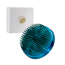 Load image into Gallery viewer, Blue Round Brass Ikebana Kenzan Flower Pin Frog