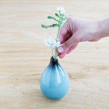 Load image into Gallery viewer, Minoyaki Ceramic Ikebana Drop Shaped Sky Blue Vase