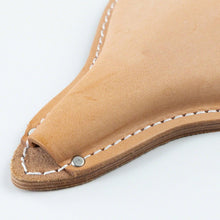 Load image into Gallery viewer, close up on the stitching of the leather holster