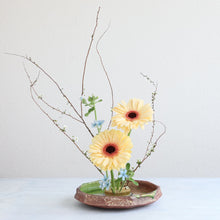 Load image into Gallery viewer, [ Minoyaki Series ] Lily Pad Round Ikebana Flower Vase 9.45"
