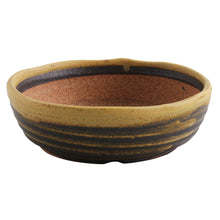 Load image into Gallery viewer, [ Shigaraki Series ] Sand Brown Stripe Glazed Bonsai Pot 8.2" (210 mm) - Wazakura Japan
