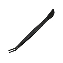 Load image into Gallery viewer, Black Coated Bonsai Curved Tip Tweezer with Spatula 8.6"(220mm) - Wazakura Japan
