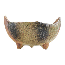 Load image into Gallery viewer, [ Banko Series ] Rustic Crescent Bonsai Pot 4.7" (120mm) - Sand Green - Wazakura Japan
