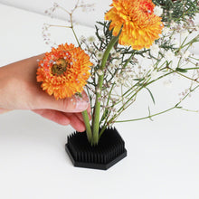 Load image into Gallery viewer, [New] Hexagon Shaped Black Ikebana Kenzan - Wazakura Japan
