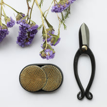 Load image into Gallery viewer, 2PCS Japanese Ikebana Essential Tool Set [ Ikenobo Scissors + Sun and Moon Kenzan] - Wazakura Japan
