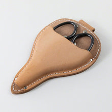 Load image into Gallery viewer, leather hoslter with a pair of gardening scissors placed inside
