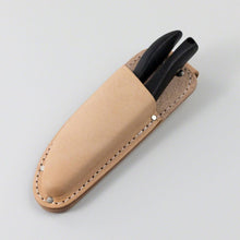Load image into Gallery viewer, Leather Holster Belt Loop with pruning shears placed inside
