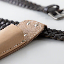 Load image into Gallery viewer, Leather belt Belt Loop inserted on the belt loop of the leather holster
